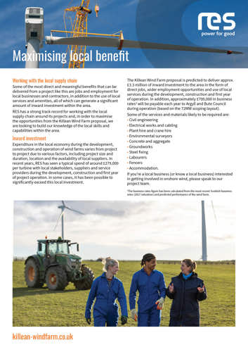 Maximising local benefits